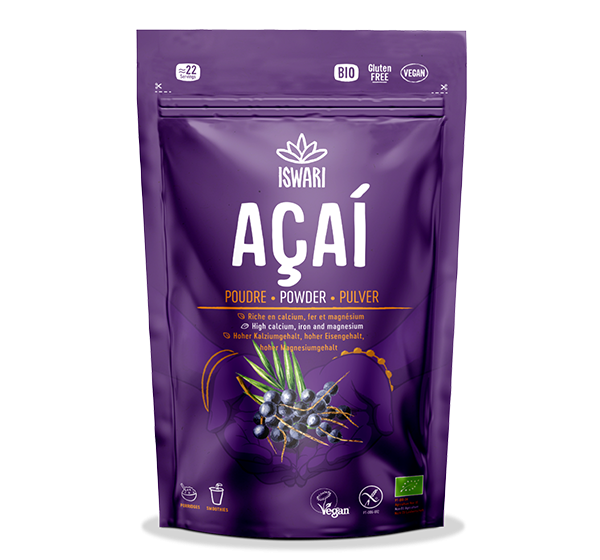 Organic Açaí Powder in glass jar – Amazon superfruit. Avaialble at The Bio Foods.