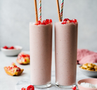 Vegan oat and buckwheat breakfast with raspberry and peanut butter. The Bio Foods breakfast.