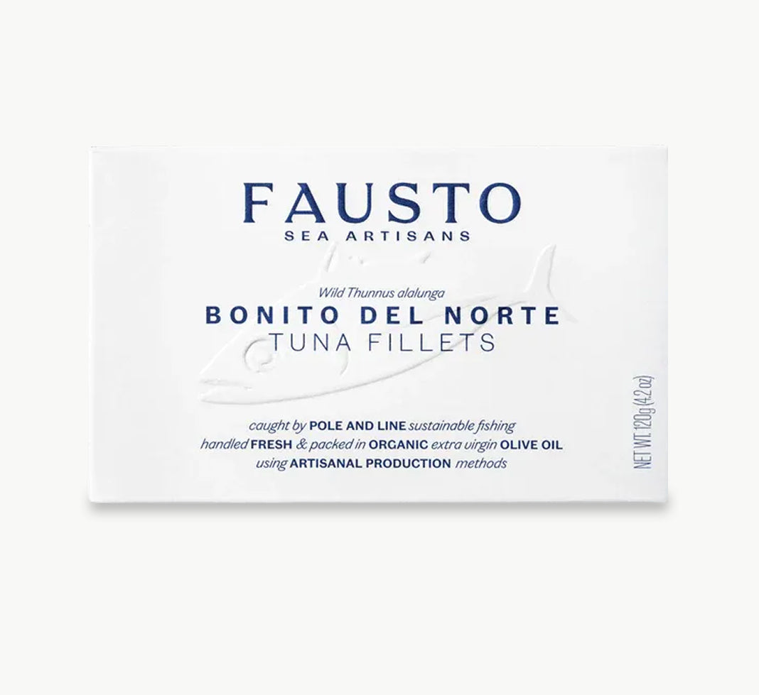 Sustainably caught Bonito del Norte tuna fillets in organic olive oil