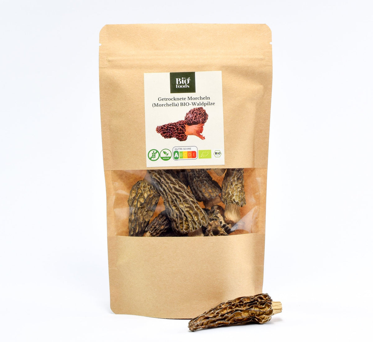 A package of Organic Dried Morels - The Bio Foods