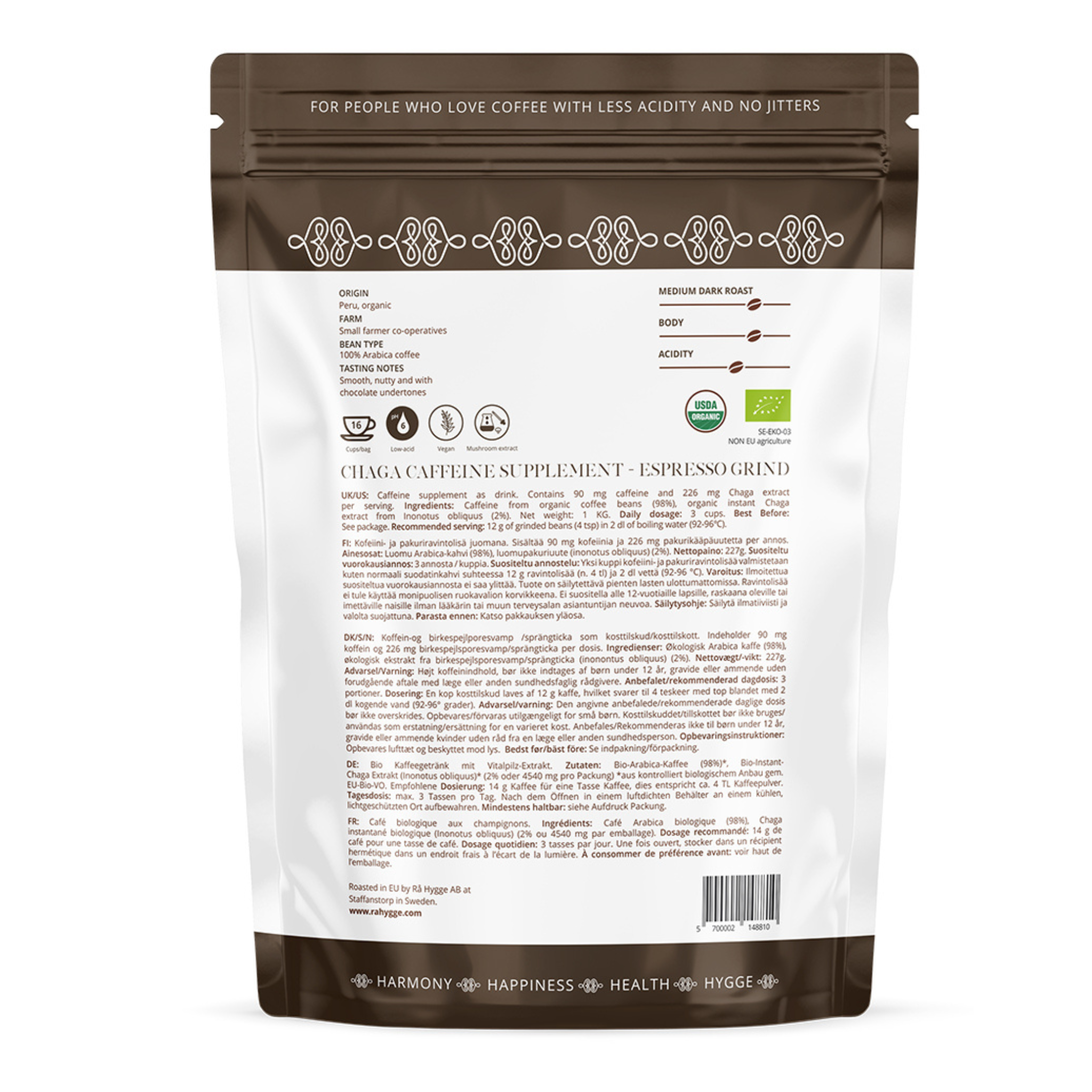 Chaga Mushroom Coffee | Chaga Espresso | Functional Mushrooms | Chaga Pilz Kaffee | The Bio Foods