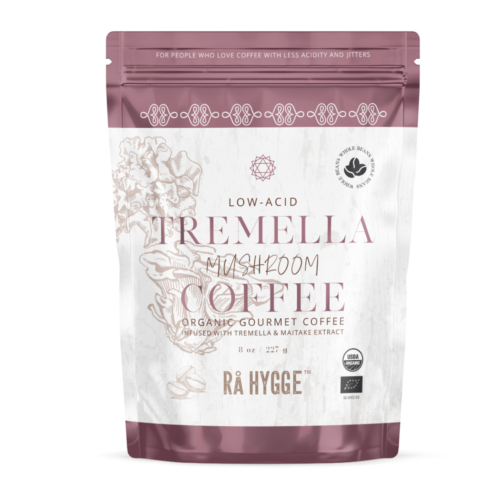Organic Tremella coffee – natural wellness in every cup package.