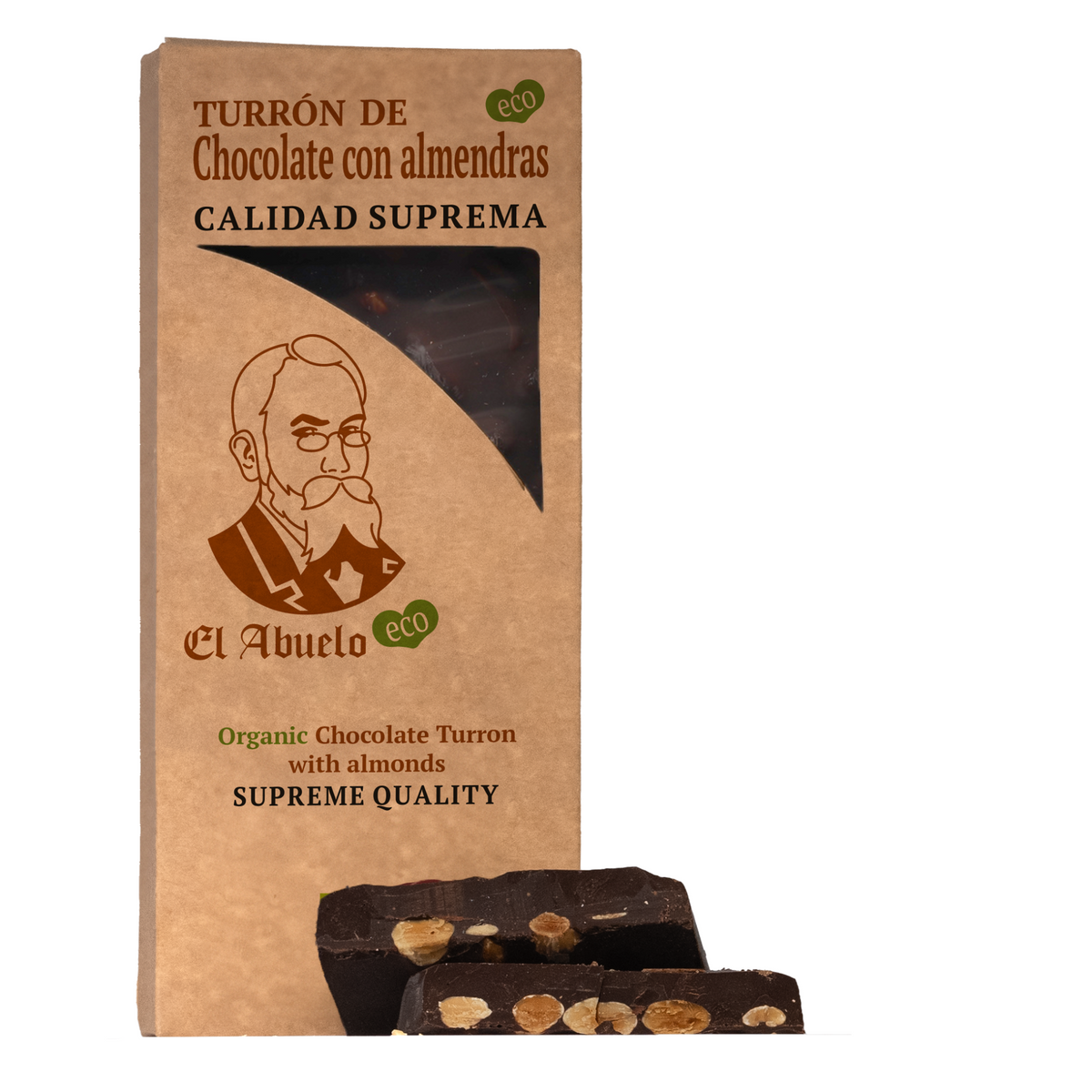 Vegan Dark Chocolate Turron with Cocoa & Whole Almonds – Organic Treat ...