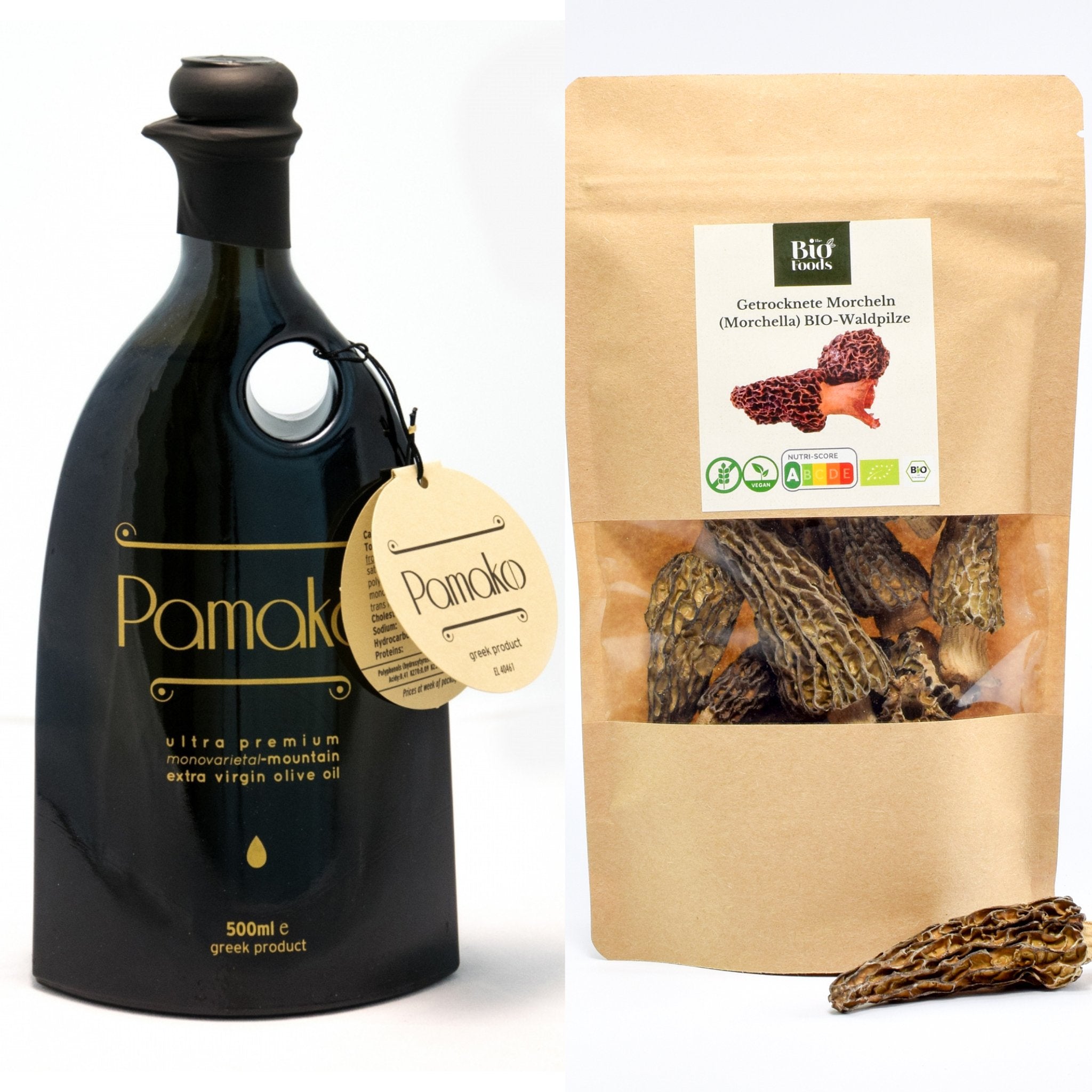 Organic dried Morels | Organic Pamako Olive Oil | The Bio Foods Berlin