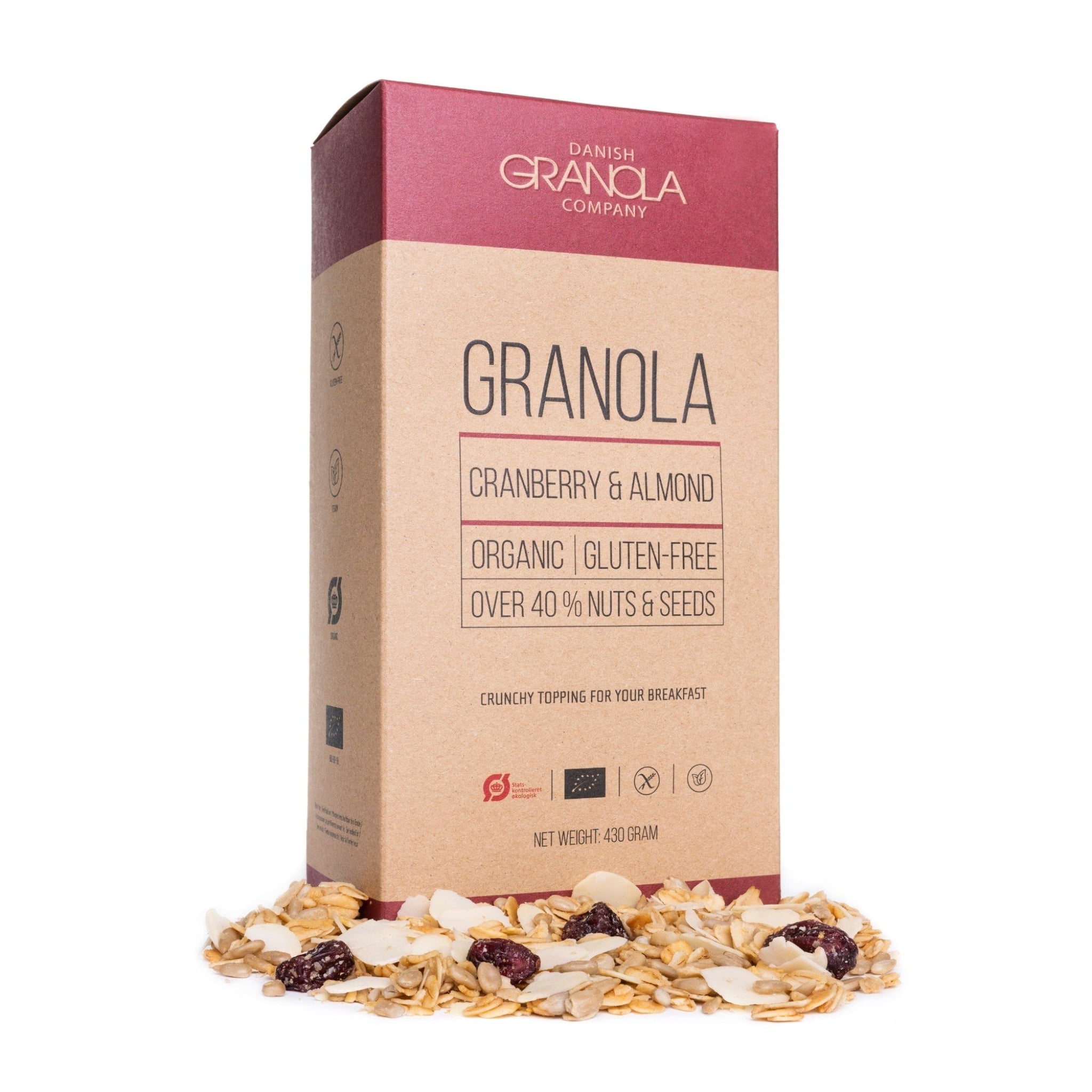 Organic Granola with Almond flakes and Cranberries - The Bio Foods
